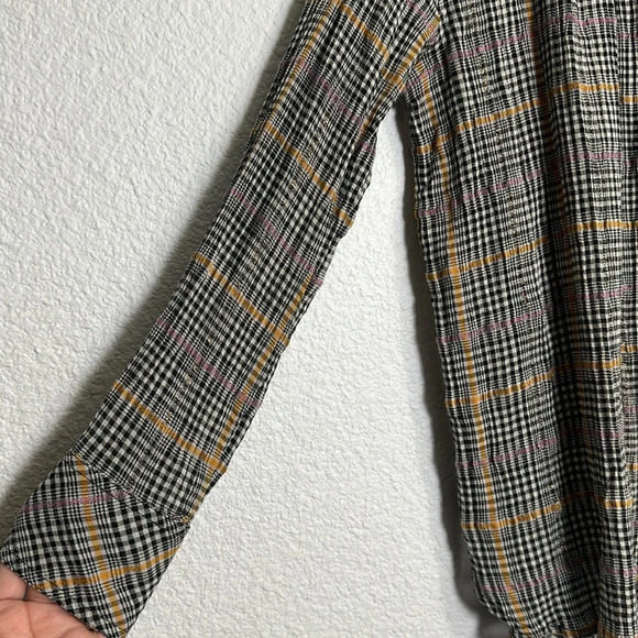 Free People Break My Stride Oversized Plaid Button Down Long Sleeve Size XSmall - Picture 5 of 13